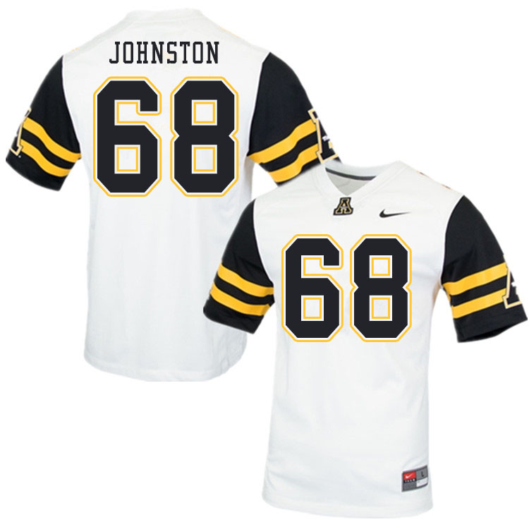 Men #68 Greg Johnston Appalachian State Mountaineers College Football Jerseys Sale-White